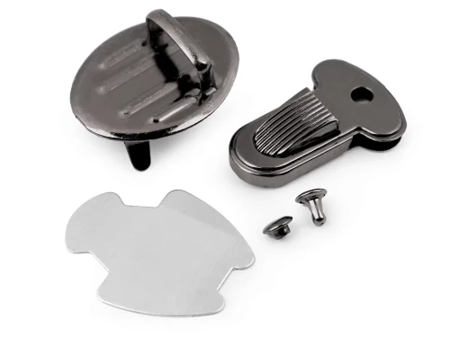 Zapięcie do torebki / czarny nikiel / 25 x 32 mm / 2 szt / 080722