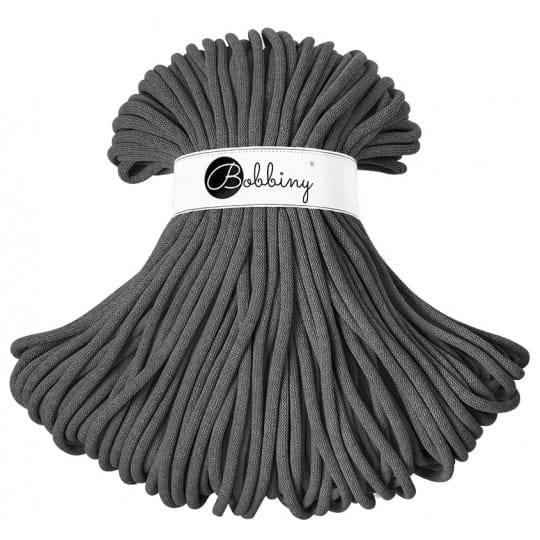Sznurek pleciony bawełniany Bobbiny Jumbo / Grafitowy / Charcoal / 9mm / 100m
