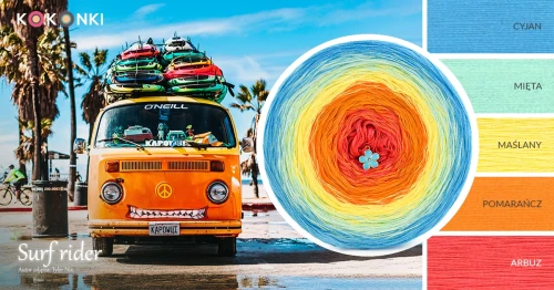KOKONEK Classic B194 Surf rider - Cyjan/mięta/maślany/pomarańcz/arbuz