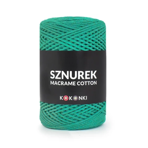 Sznurek Macrame Cotton by KOKONKI 2mm / rolka 200m / szmaragd - OUTLET