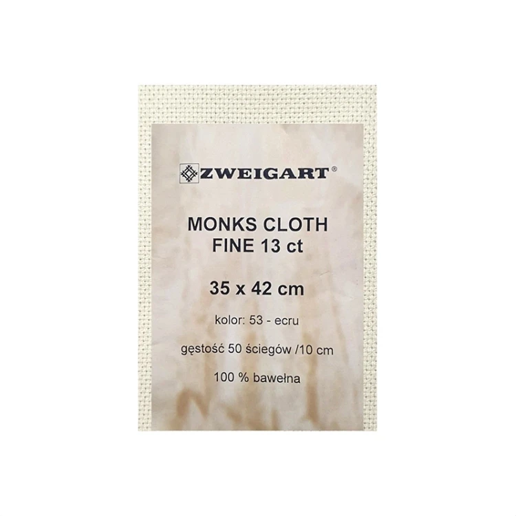 Kanwa bawełniana ZWEIGART Monks Cloth Fine 13 ct / 35 x 42 cm / kolor 0053 ecru