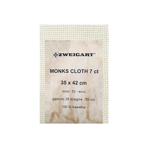 Kanwa bawełniana ZWEIGART Monks Cloth 7 ct / 35 x 42 cm / kolor 0053 ecru