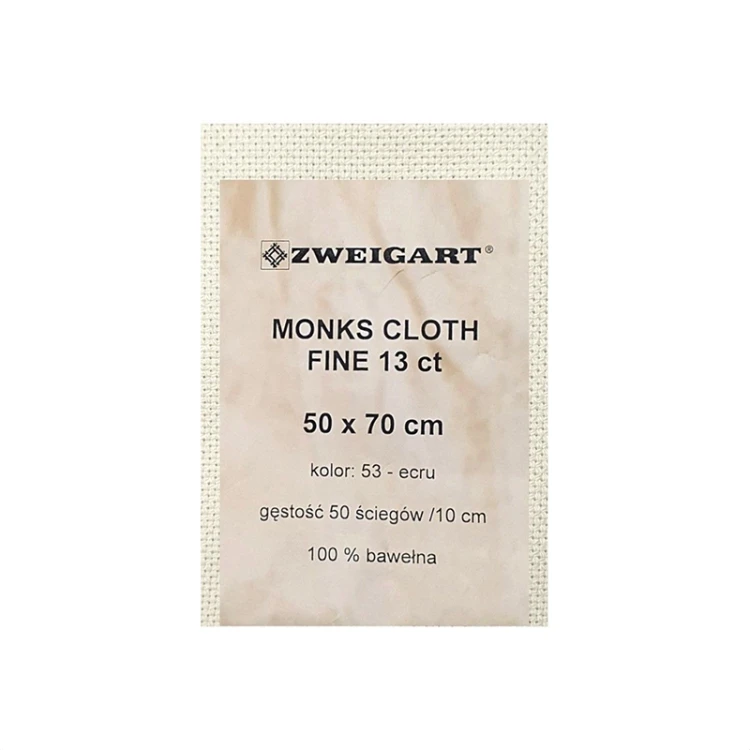 Kanwa bawełniana ZWEIGART Monks Cloth Fine 13 ct / 50 x 70 cm / kolor 0053 ecru