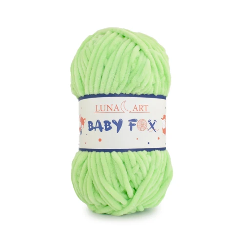 Włóczka Luna Art Baby Fox 100-47 / zielone jabłuszko / zamiennik Dolphin Baby