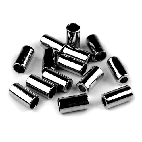 Końcówka do sznurka metalowa / ciemny nikiel / Ø3,5 mm / 8 x 14 mm / 4 szt.