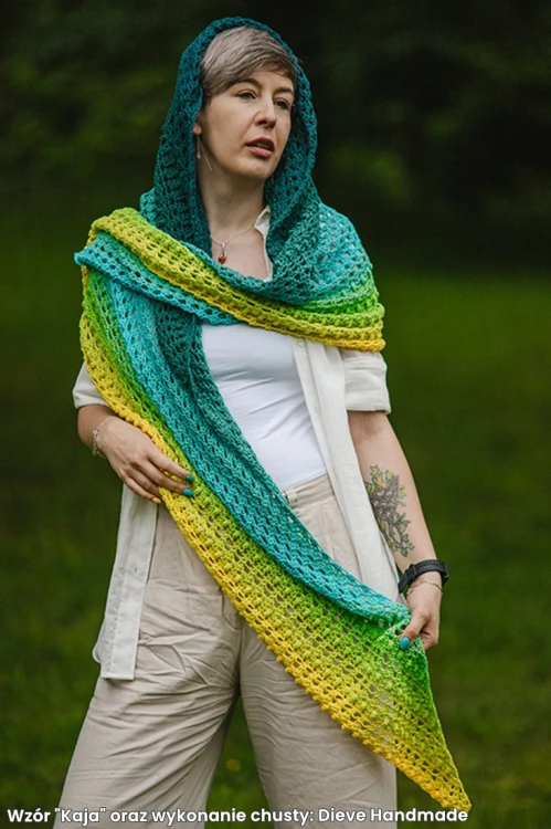 Wzór "Kaja" oraz wykonanie chusty: Dieve Handmade; szydełko: 3mm