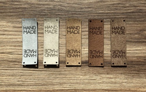 Zestaw metek "HAND MADE" / mix 3 / 60 x 20 mm / 5 szt.