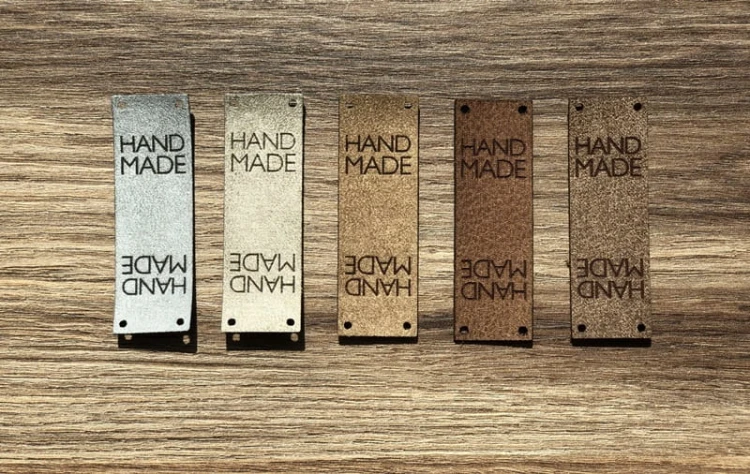 Zestaw metek "HAND MADE" / mix 3 / 60 x 20 mm / 5 szt.
