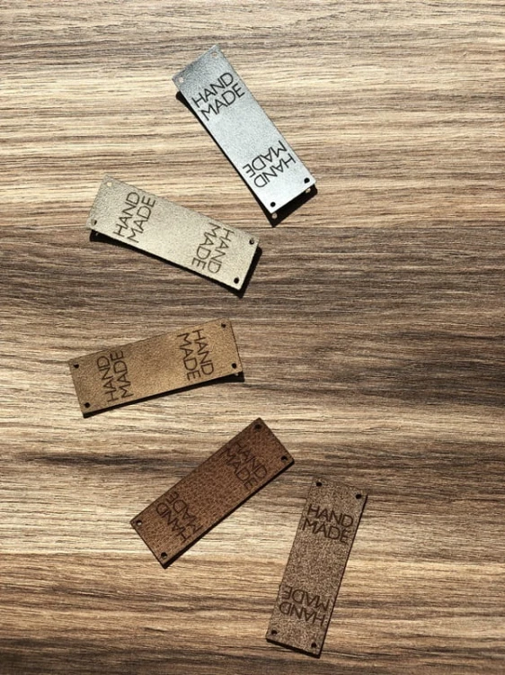 Zestaw metek "HAND MADE" / mix 3 / 60 x 20 mm / 5 szt.