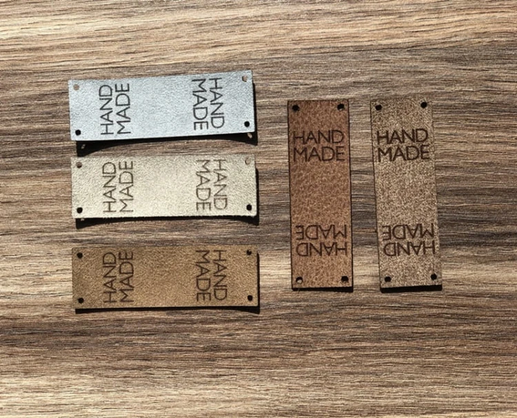 Zestaw metek "HAND MADE" / mix 3 / 60 x 20 mm / 5 szt.