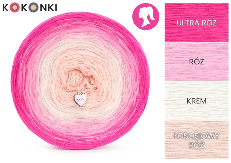 KOKONEK Classic B209 Think Pink 1 - Ultra róż/róż/krem/łososiowy róż