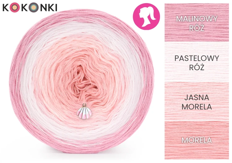 KOKONEK Classic B210 Think Pink 2 - Malinowy róż/pastelowy róż/jasna morela/morela
