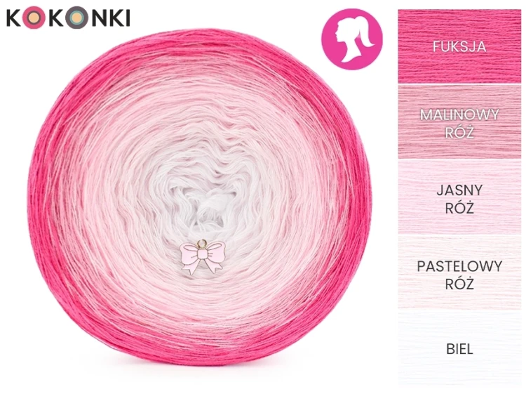KOKONEK Classic B212 Think Pink 4 - Fuksja/malinowy róż/jasny róż/pastelowy róż/biel