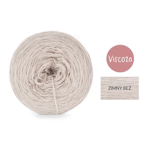 KOKONEK Viscoza - zimny beż, 3 nitki, 1200 m, 225g - GOTOWY