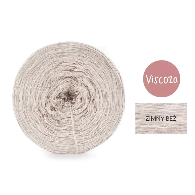KOKONEK Viscoza - zimny beż, 3 nitki, 1200 m, 225g - GOTOWY