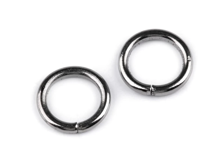 Kółko metalowe / ciemny nikiel / 12 mm / 20 szt.