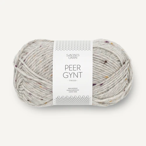 Włóczka Sandnes Garn Peer Gynt Tweed 1035 / jasny szary melanż z nopkami