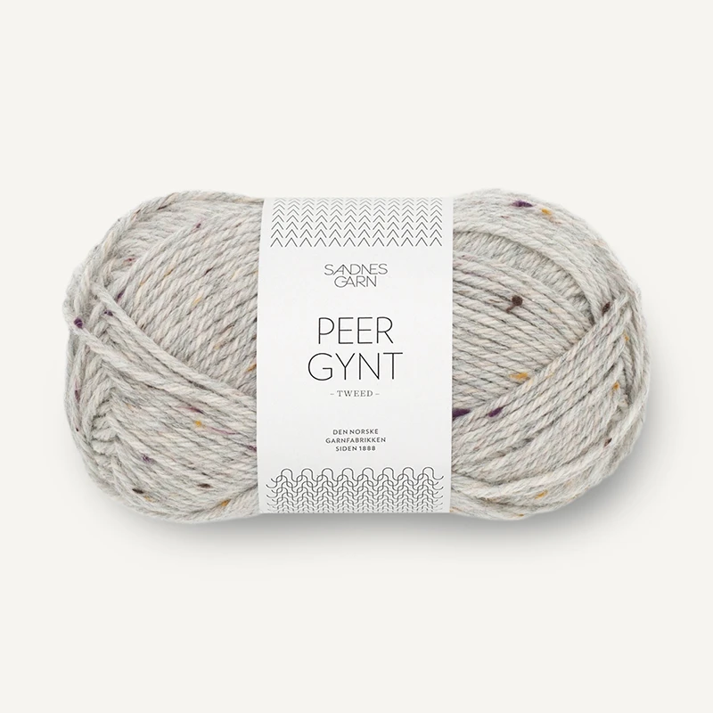 Włóczka Sandnes Garn Peer Gynt Tweed 1035 / jasny szary melanż z nopkami