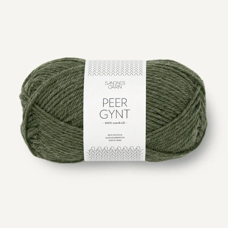 Włóczka Sandnes Garn Peer Gynt 9572 / zieleń wojskowa