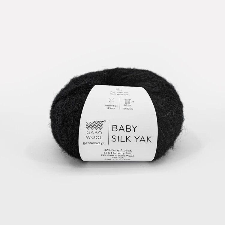 Włóczka Gabo Wool Baby Silk Yak 9500 / czerń