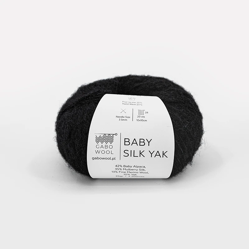 Włóczka Gabo Wool Baby Silk Yak 9500 / czerń