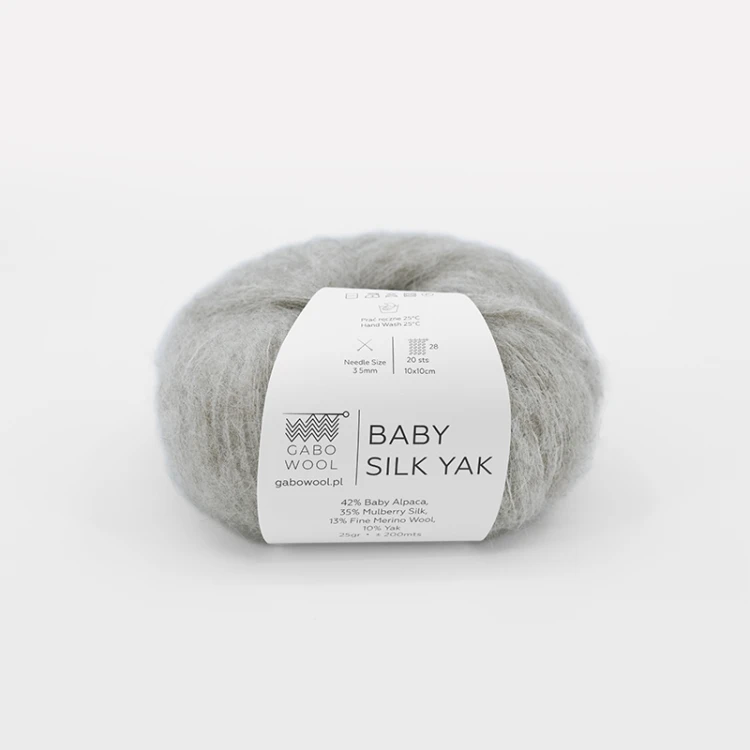 Włóczka Gabo Wool Baby Silk Yak 9636 / jasny szary