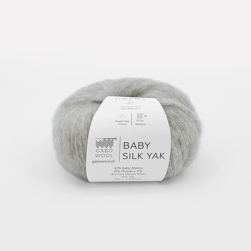 Włóczka Gabo Wool Baby Silk Yak 9636 / jasny szary