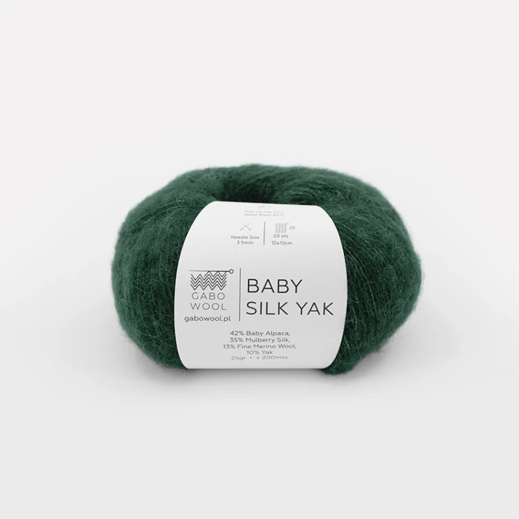 Włóczka Gabo Wool Baby Silk Yak 9172 / leśna zieleń