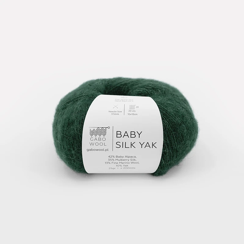 Włóczka Gabo Wool Baby Silk Yak 9172 / leśna zieleń