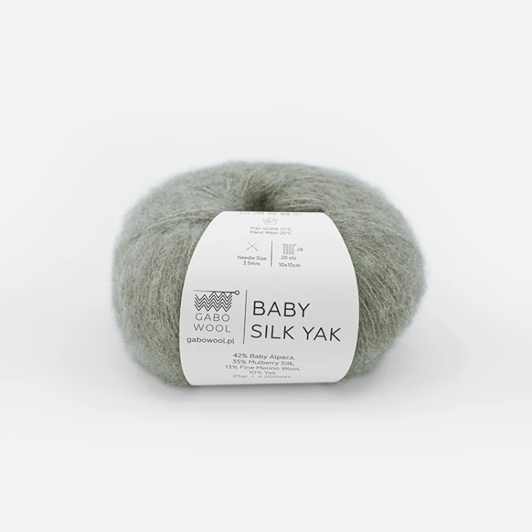 Włóczka Gabo Wool Baby Silk Yak 9562 / szaro-szałwiowy