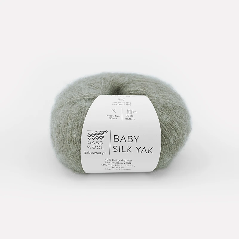 Włóczka Gabo Wool Baby Silk Yak 9562 / szaro-szałwiowy