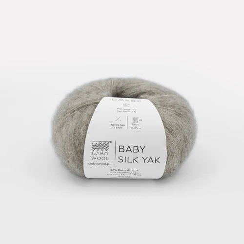 Włóczka Gabo Wool Baby Silk Yak 9402 / szaro-beżowy