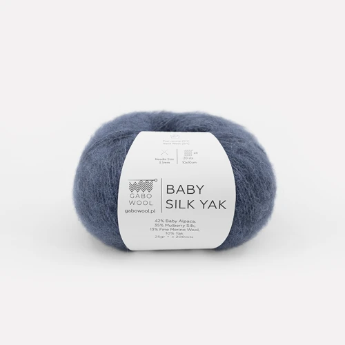 Włóczka Gabo Wool Baby Silk Yak 9917 / szaro-niebieski
