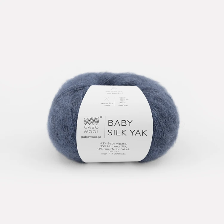 Włóczka Gabo Wool Baby Silk Yak 9917 / szaro-niebieski