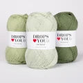 Włóczka Drops Loves You #7 39 / jasnozielona oliwka
