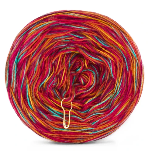 KOKONEK Eight Merino E001 - 2Koniak/2rubin/2burak/szmaragd/kurkuma, 8 nitek, 220 m, 130 g