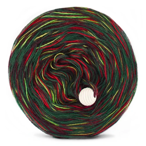 KOKONEK Eight Merino E004 - 4Ciemna zieleń/jasna zieleń/wino/bordo/czerwień, 8 nitek, 220 m, 130 g