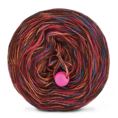 KOKONEK Eight Merino E005 - 4Brąz/cegła/petrol II/fuksja/malwa, 8 nitek, 220 m, 130 g