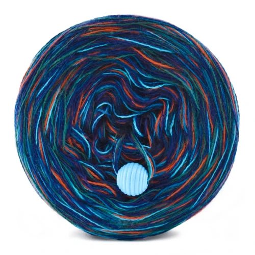 KOKONEK Eight Merino E008 - 4Granat/petrol II/ciemna zieleń/turkus/rudy, 8 nitek, 220 m, 130 g