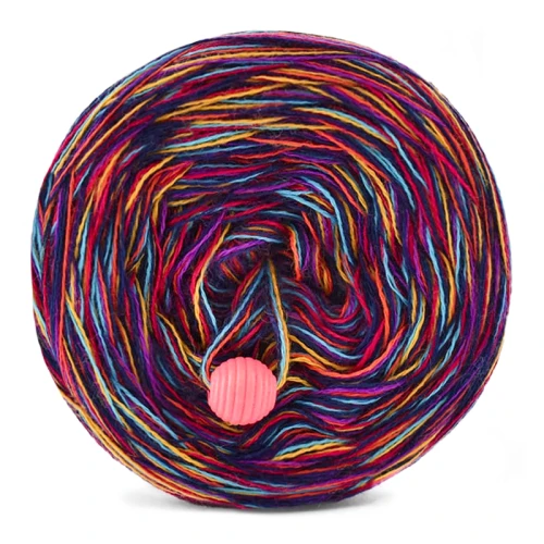 KOKONEK Eight Merino E010 - 3Granat/turkus/ciemny cyklamen/rubin/rudy/kurkuma, 8 nitek, 220 m, 130 g