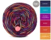 KOKONEK Eight Merino E010 - 3Granat/turkus/ciemny cyklamen/rubin/rudy/kurkuma, 8 nitek, 220 m, 130 g