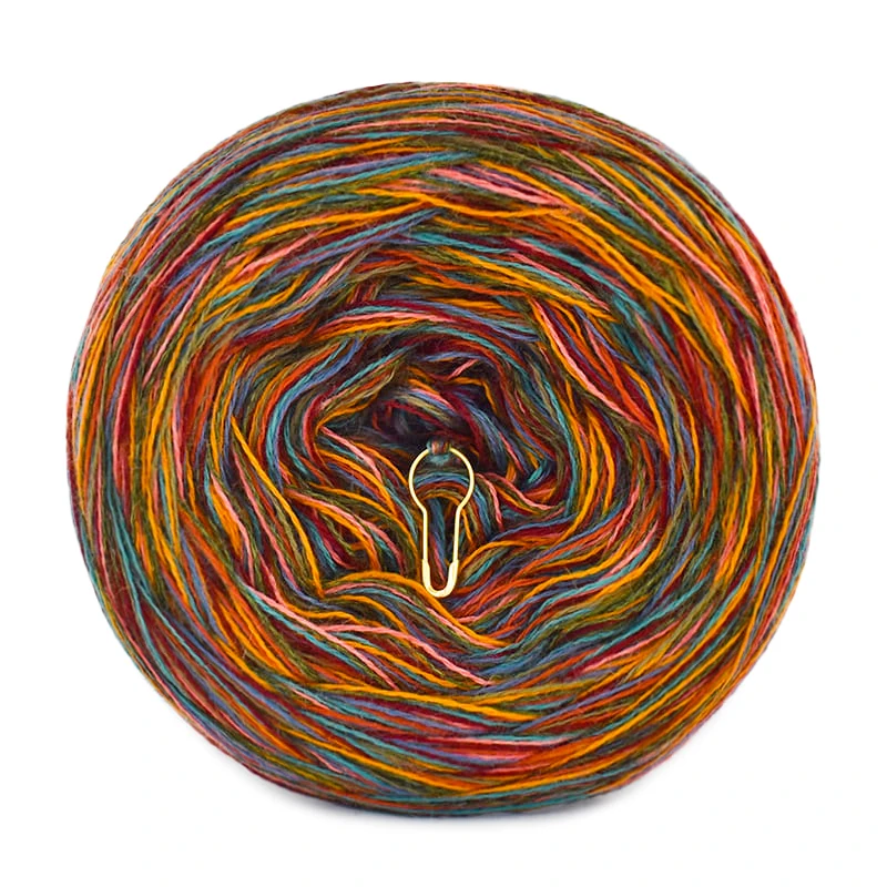 KOKONEK Eight Merino E013 - Bordo/jasna malwa/morski/fumo/khaki melanż/cegła/khaki/miodowy, 8 nitek, 220 m, 130 g