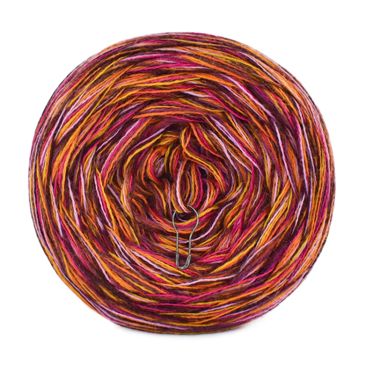 KOKONEK Eight Merino E014 - Miedź melanż/koniak/miodowy/musztarda/wrzos/fuksja/burak/wino melanż, 8 nitek, 220 m, 130 g