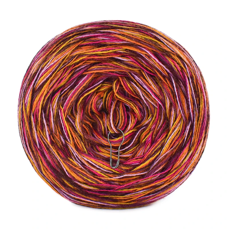 KOKONEK Eight Merino E014 - Miedź melanż/koniak/miodowy/musztarda/wrzos/fuksja/burak/wino melanż, 8 nitek, 220 m, 130 g