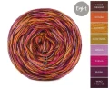 KOKONEK Eight Merino E014 - Miedź melanż/koniak/miodowy/musztarda/wrzos/fuksja/burak/wino melanż, 8 nitek, 220 m, 130 g