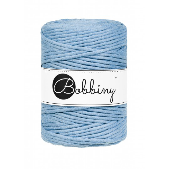 Sznurek skręcany bawełniany Bobbiny Macrame Cord / Niebieski / Perfect Blue / 5mm / 100m