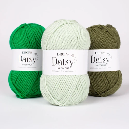 Włóczka Drops Daisy 08 / lody pistacjowe / uni colour