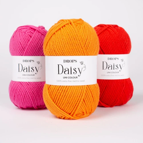 Włóczka Drops Daisy 23 / pomarańczowy / uni colour