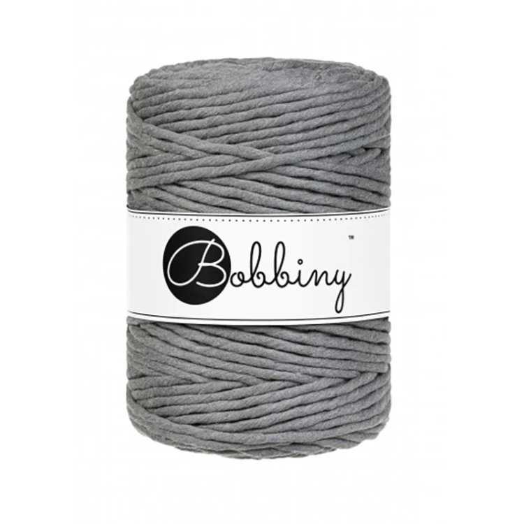 Sznurek skręcany bawełniany Bobbiny Macrame Cord / Ciemny Szary / Stone Grey / 5mm / 100m