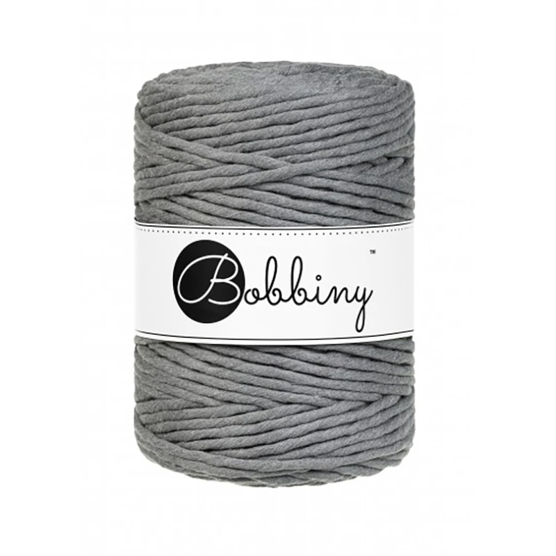 Sznurek skręcany bawełniany Bobbiny Macrame Cord / Ciemny Szary / Stone Grey / 5mm / 100m